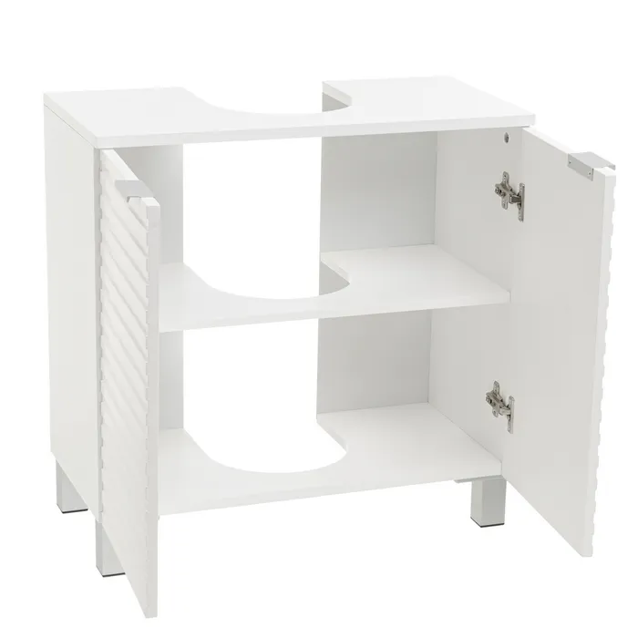 MUEBLE BAJO LAVABO 2 PUERTAS MDF BLANCO 60 X 30 X 60 CM