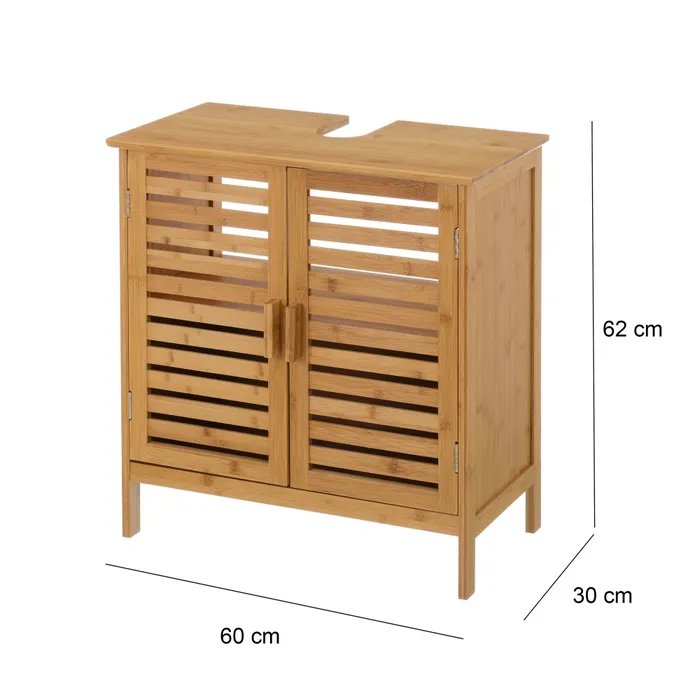 MUEBLE BAJO LAVABO 2 PUERTAS BAMB 60 X 30 X 62 CM