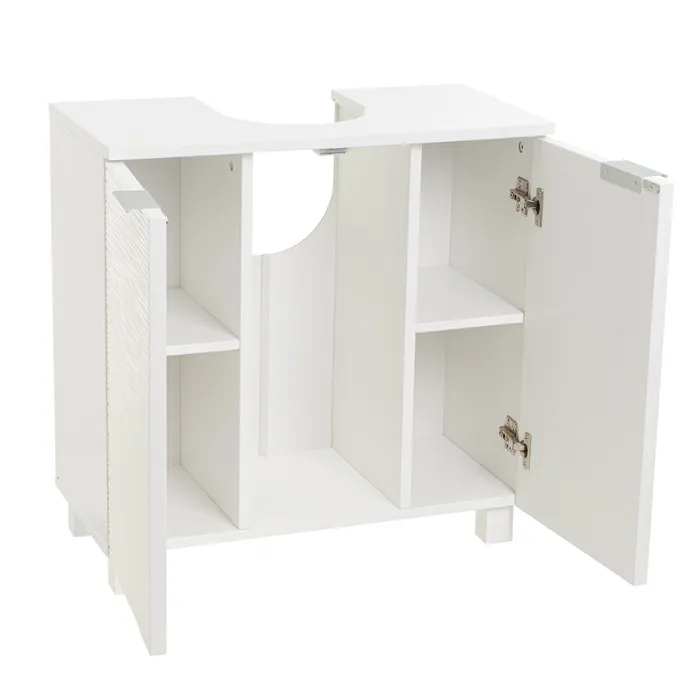 MUEBLE BAJO LAVABO 2 PUERTAS MDF BLANCO 60 X 30 X 60 CM