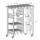 CARRO COCINA MDF-PINO BLANCO 68 X 38 X 85 CM