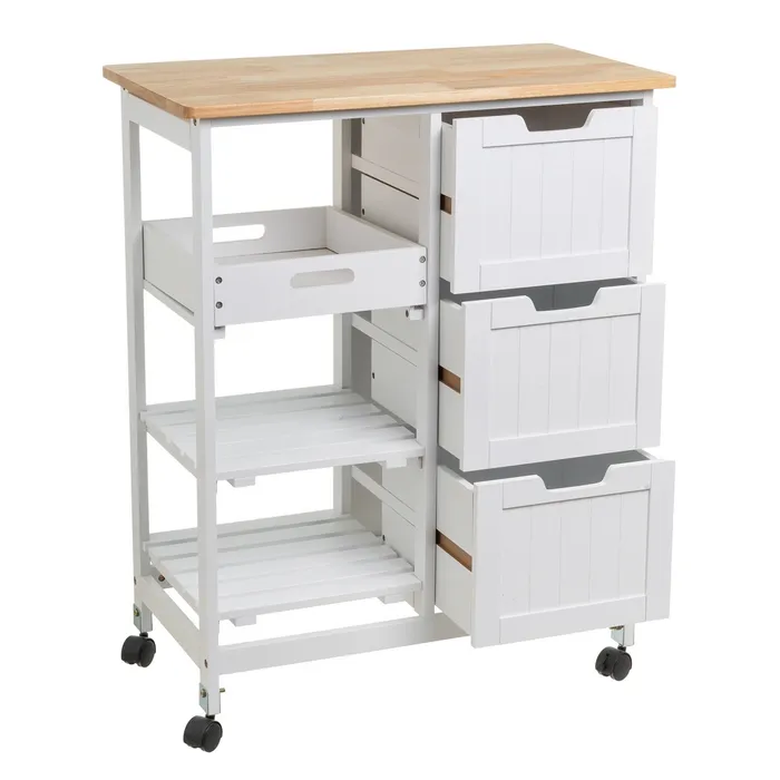 CARRO COCINA MDF-PINO BLANCO 68 X 38 X 85 CM