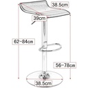 TABURETE CUERO SINTTICO-METAL NEGRO 39 X 39 X 84 CM