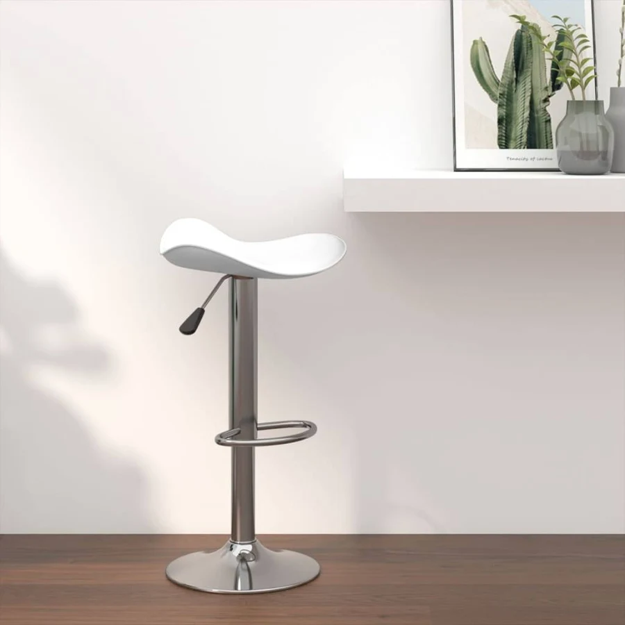 TABURETE CUERO SINTTICO-METAL BLANCO 45 X 44 X 83 CM