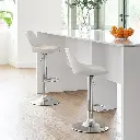 TABURETE CUERO SINTTICO-METAL BLANCO 38 X 46 X 104 CM