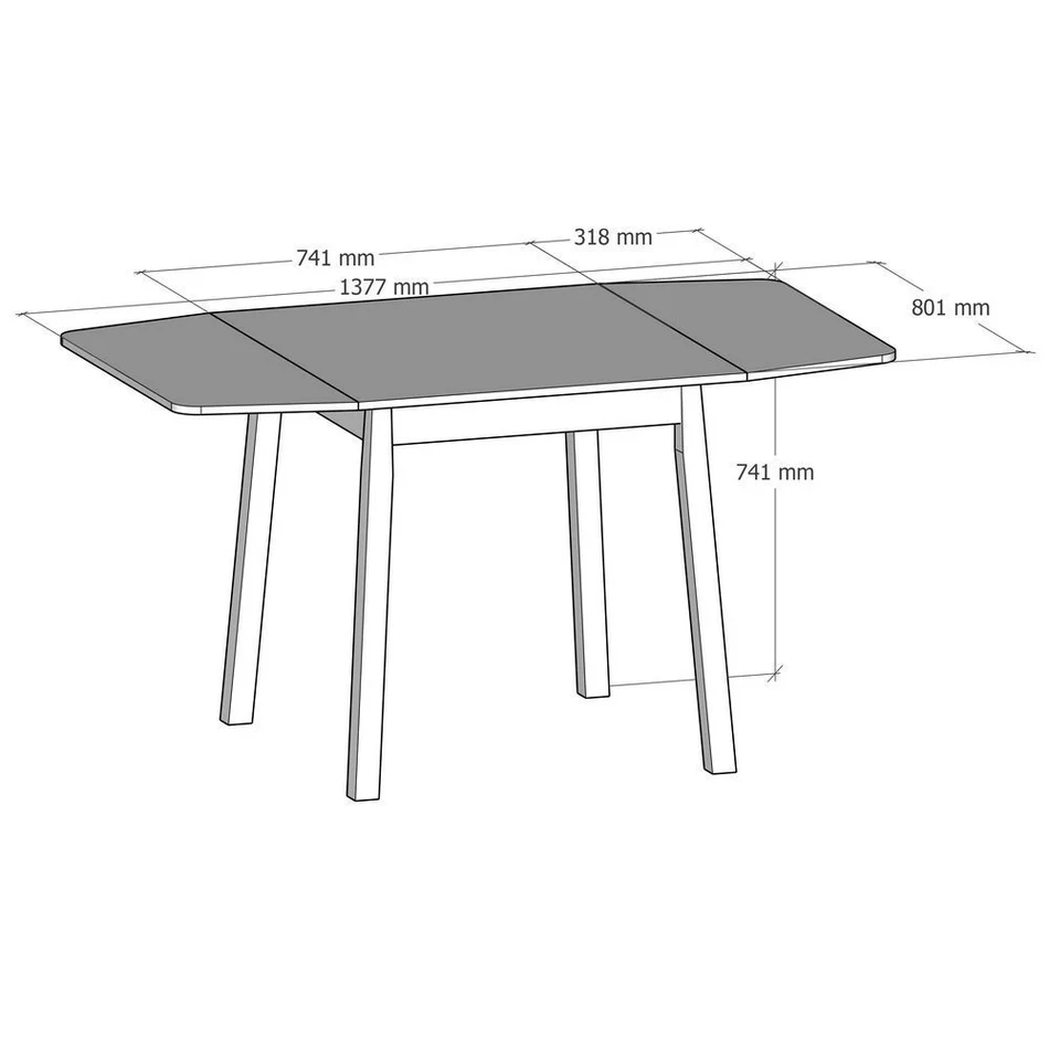 MESA ABATIBLE PINO-PB 138 X 80 X 74 CM