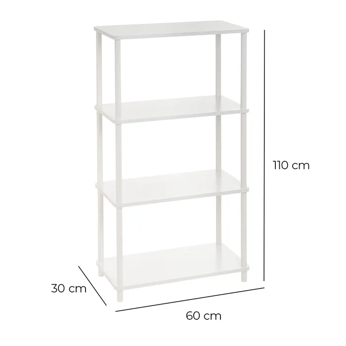 ESTANTERA 4 BALDAS ALBA BLANCO 60 X 30 X 110 CM