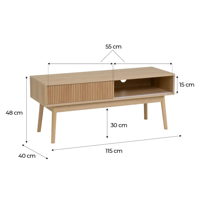 MUEBLE TV NAROA PB NATURAL 115 X 40 X 48 CM