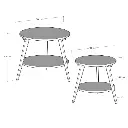 S/2 MESA MDF-PINO BLANCO 53 X 53 X 45 CM