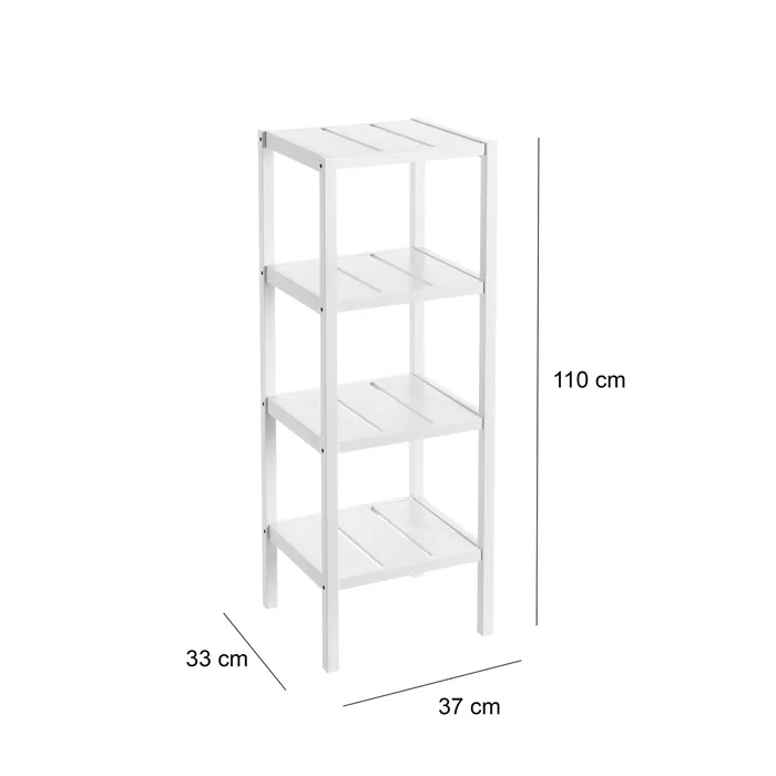 ESTANTERA 4 BALDAS MDF BLANCO 37 X 33 X 110 CM