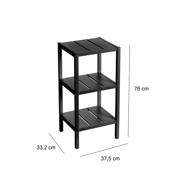 ESTANTERA 3 BALDAS MDF NEGRO 38 X 33 X 76 CM