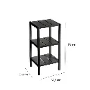 ESTANTERA 3 BALDAS MDF NEGRO 38 X 33 X 76 CM