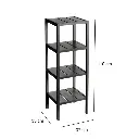 ESTANTERA 4 BALDAS MDF NEGRO 37 X 33 X 110 CM