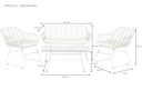 SOFA SET 4 RATAN SINTETICO 124X74X84 CON COJINES