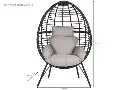 SILLON RATAN SINTETICO METAL EN NEGRO Y GRIS CON COJINES