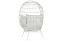 SILLON RATAN SINTETICO ACERO BLANCO CON COJINES