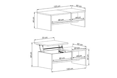 MESA CENTRO ELEVABLE EUROPA GRF-RB