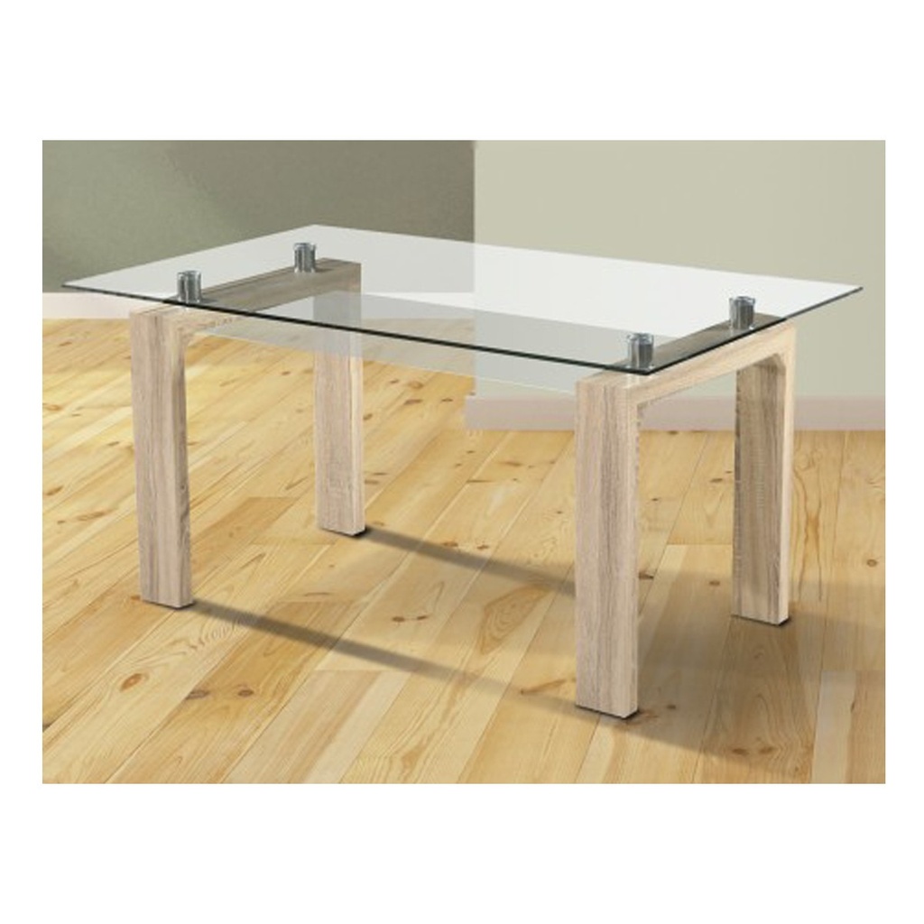 MESA COMEDOR FIJA TAPA CRISTAL SENSEI CAMBRI
