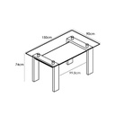 MESA COMEDOR FIJA TAPA CRISTAL SENSEI CAMBRI