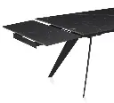 MESA NEGRA CERAMICA EXTENSIBLE 180/260X95 CM PIE METAL COLOR NEG