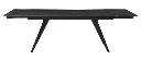 MESA NEGRA CERAMICA EXTENSIBLE 180/260X95 CM PIE METAL COLOR NEG