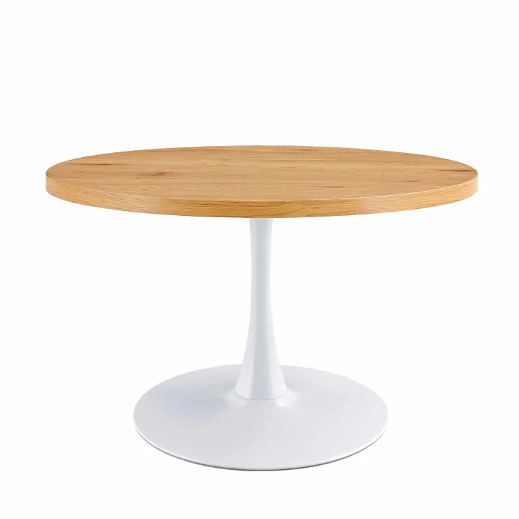 MESA REDONDA TEBA MADERA PATA BLANCA 110