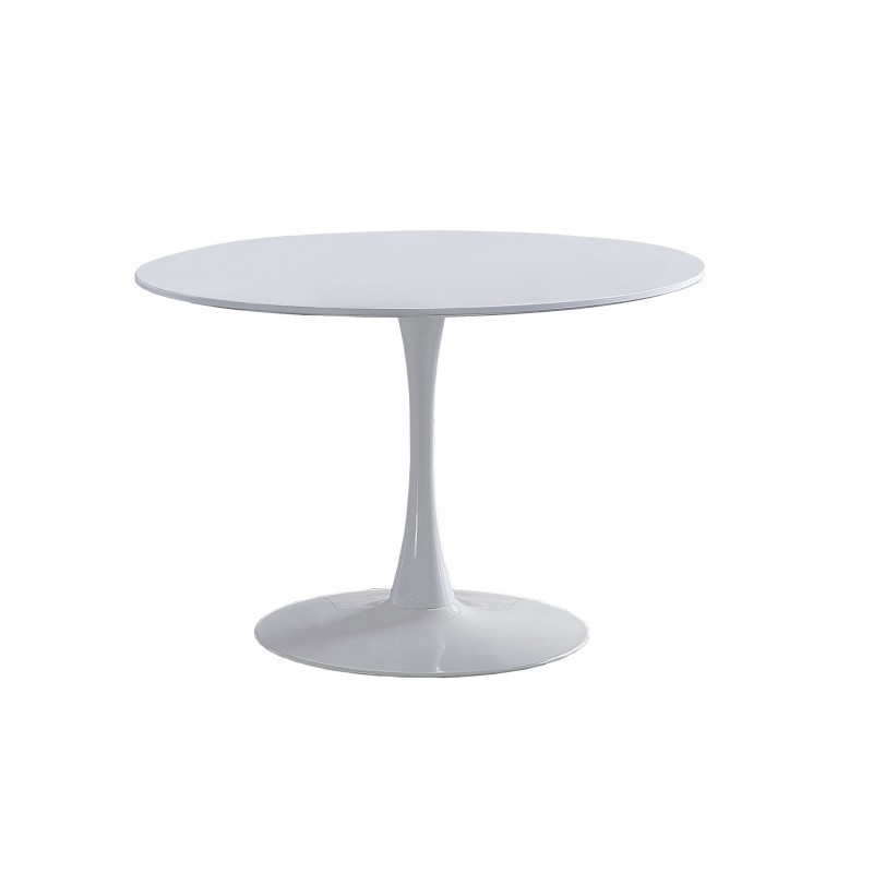 MESA BLANCA CON PIE CENTRAL METALICO