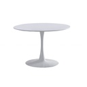 MESA BLANCA CON PIE CENTRAL METALICO