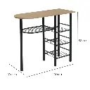 MESA 2 TABURETES MDF-METAL 100 X 74 X 88 CM