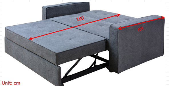 SOFA CAMA C/BRAZOS IZAN GRIS