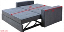 SOFA CAMA C/BRAZOS IZAN GRIS