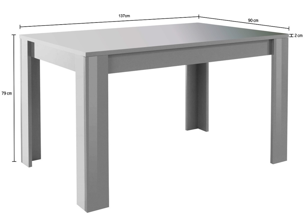MESA COMEDOR DAMA BLANCO BRILLO