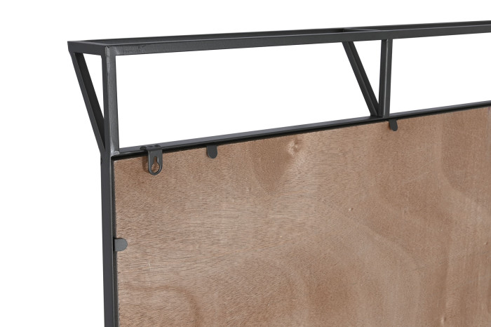 CUADRO SET 3 METAL 222X8X140 MAPAMUNDI NEGRO