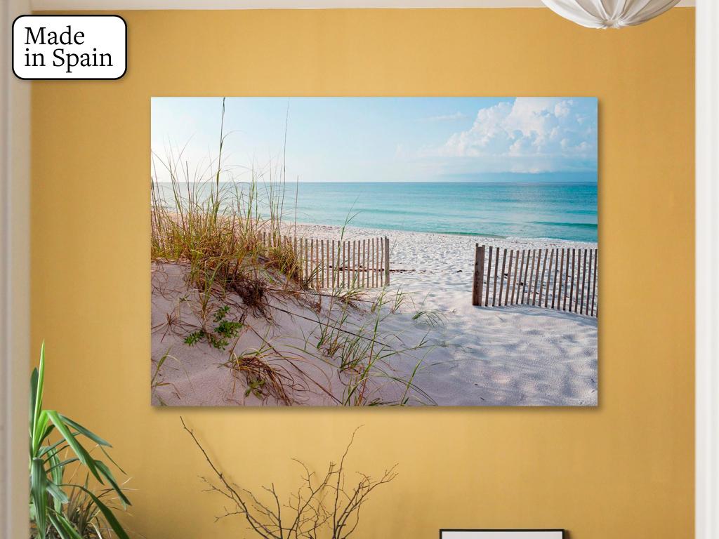 CUADRO FOTO CRISTAL TEMPLADO 100*150 CM. VALLA EN LA PLAYA