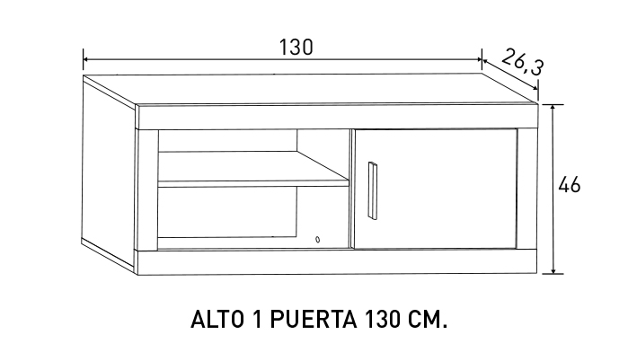 ALTO 1P 130CM LARA APIL. CAMBRIA-BLANCO