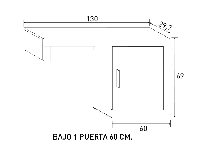 BAJO 1 PTA. 60 CM. LARA APIL.PUC-TX