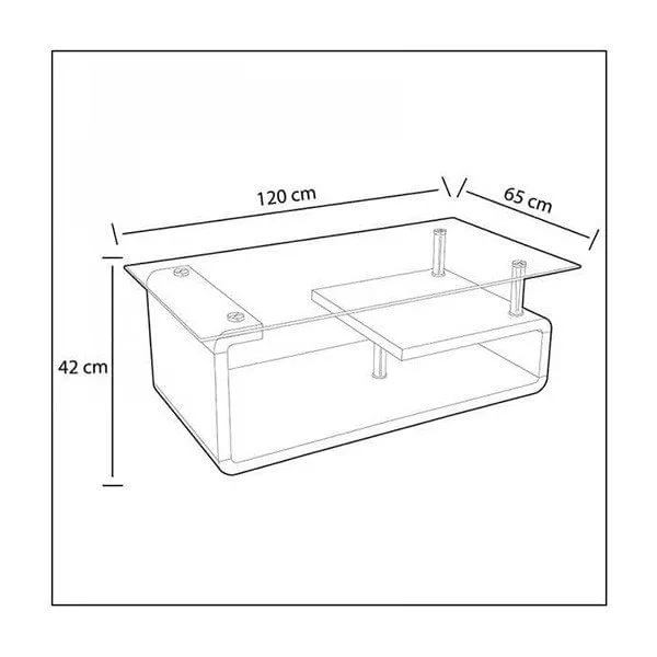 MESA CENTRO TAPA CRISTAL EVA CAMBRIA