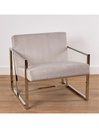 Butaca gris 80*71*70 acero cromo terciopelo gris