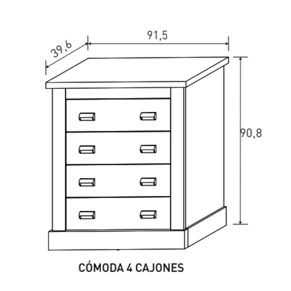 COMODA 4 CAJONES RONCAL AND-RO