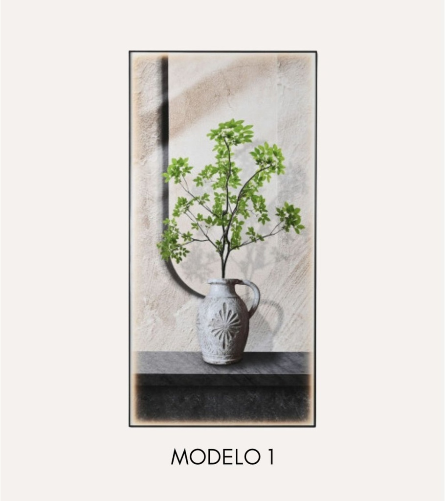 CUADRO ALUMINIO MDF 80X3X160 JARRON 