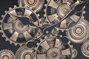 RELOJ PARED METAL 80X8X80 ENVEJECIDO MARRON OSCURO