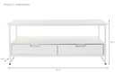 MESA CENTRO METAL MDF 110X55X46 BLANCO