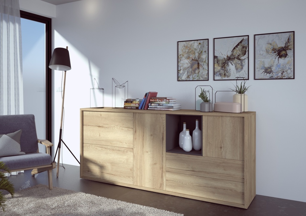 BUFFET FRAME NAT/SOMB R.HALIFAX NATURAL 90x210x46 cm
