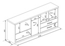 BUFFET FRAME NAT/SOMB R.HALIFAX NATURAL 90x210x46 cm