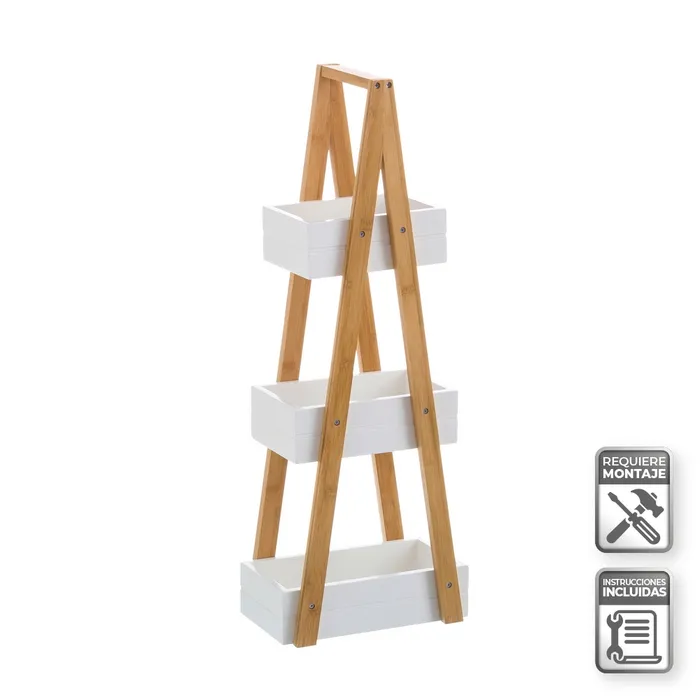 ESTANTERA 3 BALDAS BAMB-MDF 30 X 19 X 81 CM