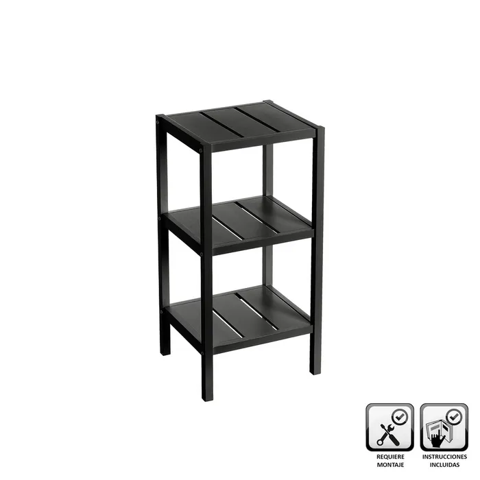 ESTANTERA 3 BALDAS MDF NEGRO 38 X 33 X 76 CM