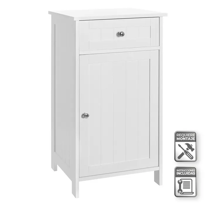MUEBLE 1 CAJN Y 1 PUERTA BASIC WHITE 43 X 34 X 77 CM
