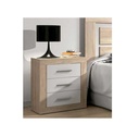MESITA DE NOCHE 3 CAJONES LARA CAM-BLANCO