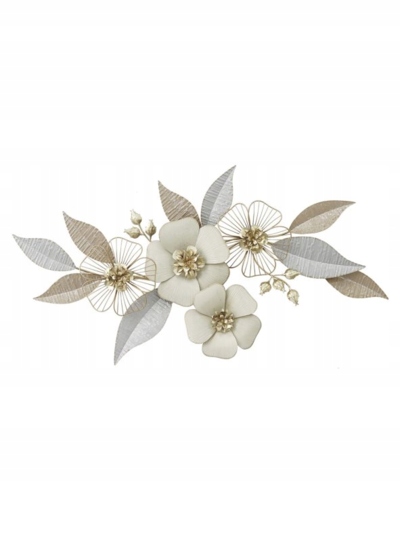 ADORNO METAL PARED FLORES 103X75X53 CM