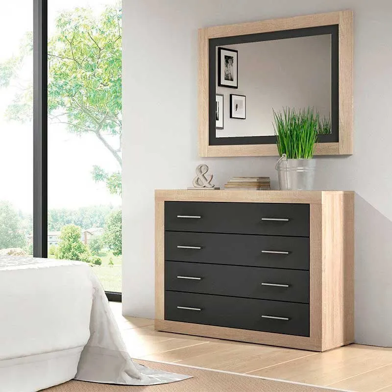 COMODA LARA 4 CAJONES  DORM. CAM-GR