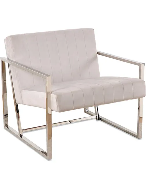 Butaca gris 80*71*70 acero cromo terciopelo gris